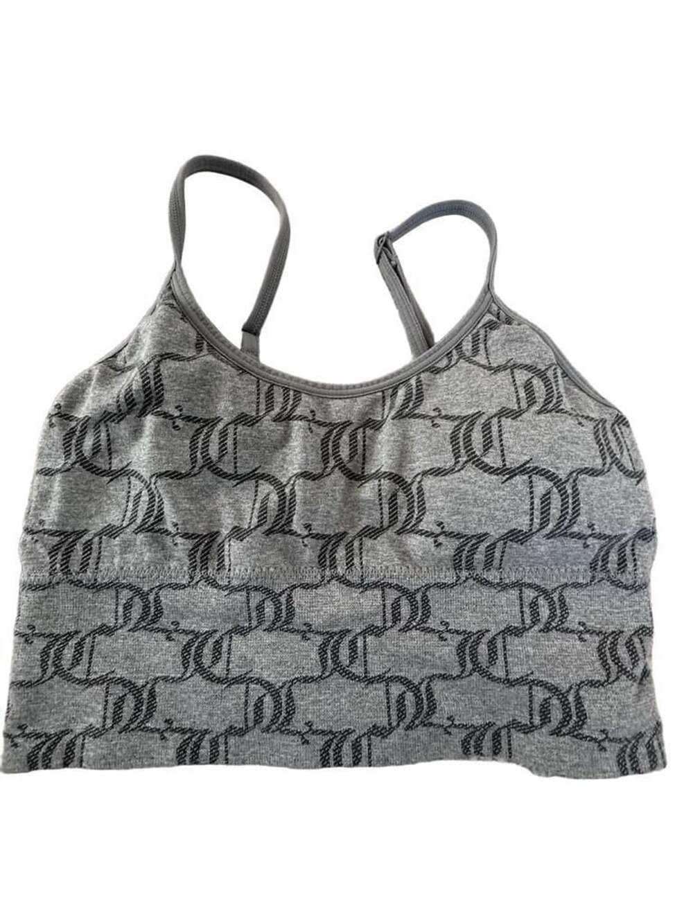 Juicy Couture Seamless Bralette Size S Gray Monogram Wireless Bra Crop Top